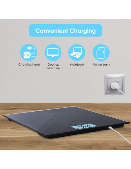 Balanza Digital de Peso Corporal Himaly 180kg Recargable USB Balanza Digital de Peso Corporal Himaly 180kg Recargable USB