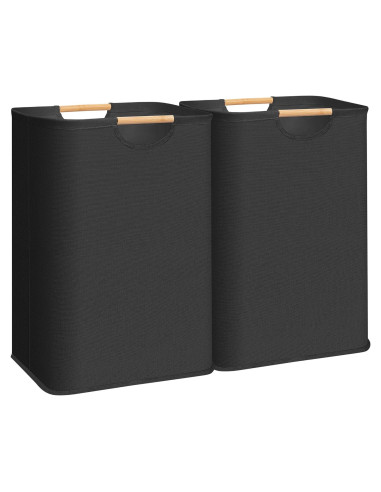 Cesta de Ropa Plegable STORAGE MANIAC 80L x 2 Negra