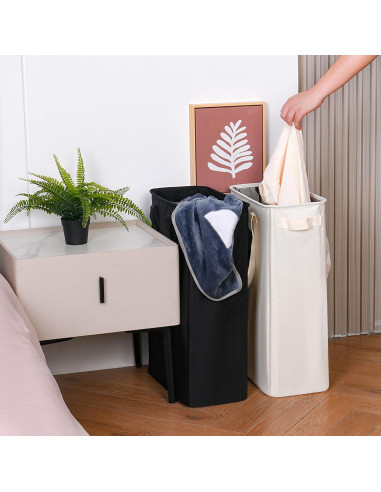 Cesta de Lavandería Plegable Efluky 48L Beige para Espacios Pequeños