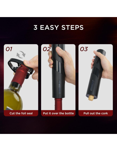Juego Abridor de Vino Eléctrico BABONIR con Aerador y Tapones Juego Abridor de Vino Eléctrico BABONIR con Aerador y Tapones