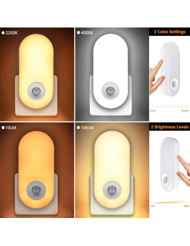 Luces Nocturnas Dawnrise con Sensor de Movimiento 2PK