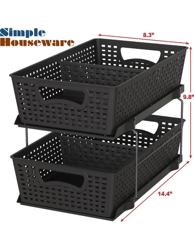 Organizador de Baño Simple Houseware 2 Niveles Negro