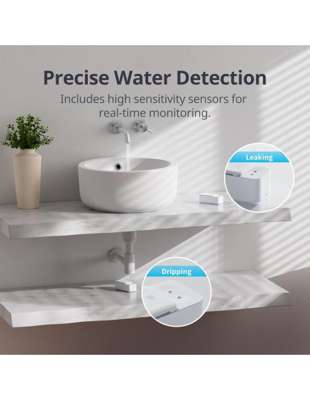 Detector de Fugas de Agua WiFi SwitchBot, Alarma 100dB, IP67 Detector de Fugas de Agua WiFi SwitchBot, Alarma 100dB, IP67