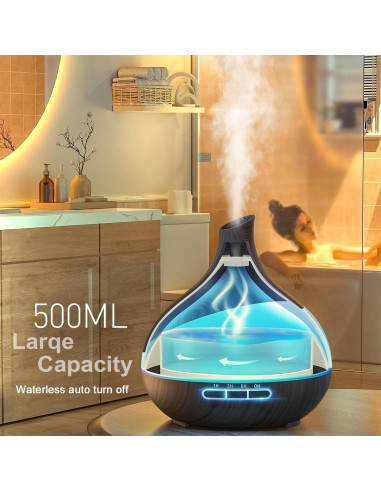 Difusor de Aceite Esencial HJTHJT 500ML Control Remoto LED