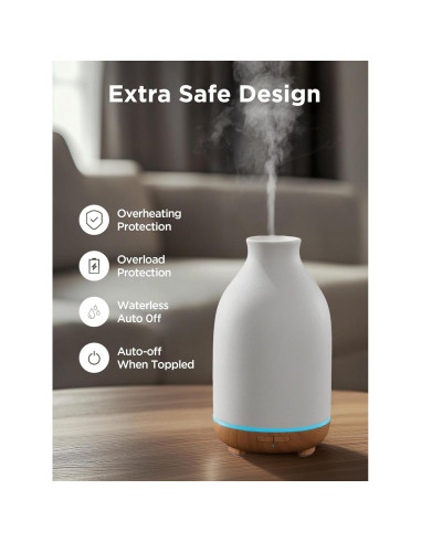 Difusor de Aceite Esencial InnoGear Cerámico 150ml Blanco