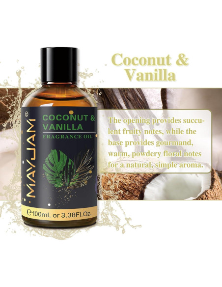 Aceite Esencial Coco y Vainilla 100ML MAYJAM para Difusores Aceite Esencial Coco y Vainilla 100ML MAYJAM para Difusores