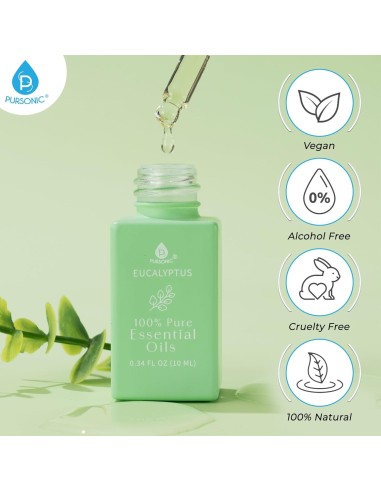 Set de Aceites Esenciales Pursonic - 4 x 10 ml Aromaterapia