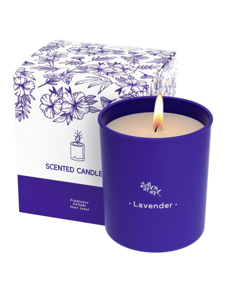Vela Aromática de Lavanda TranquilBliss 227g en Tarro Morado Vela Aromática de Lavanda TranquilBliss 227g en Tarro Morado