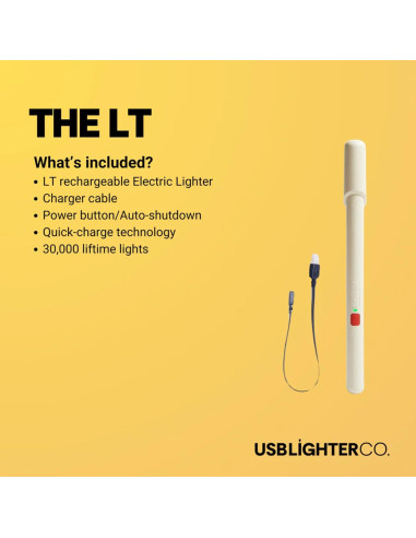 Encendedor Eléctrico USB La Compañía Blanco Recargable a Prueba de Viento
