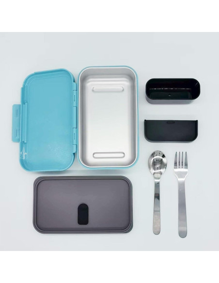 Caja Bento Acero Inoxidable CutieKeeLoo 900ml Azul Caja Bento Acero Inoxidable CutieKeeLoo 900ml Azul