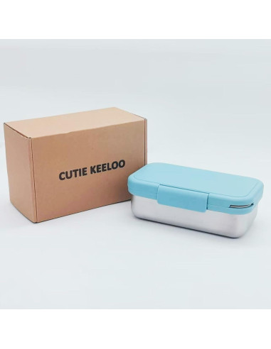 Caja Bento Acero Inoxidable CutieKeeLoo 900ml Azul