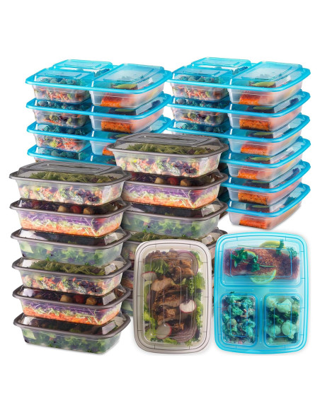 Contenedores de Almacenamiento de Alimentos Joyserve 24 Pzas 32 Oz Contenedores de Almacenamiento de Alimentos Joyserve 24 Pzas 32 Oz