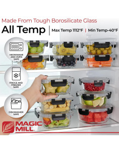Set de 24 Contenedores de Almacenamiento de Vidrio Magic Mill 2
