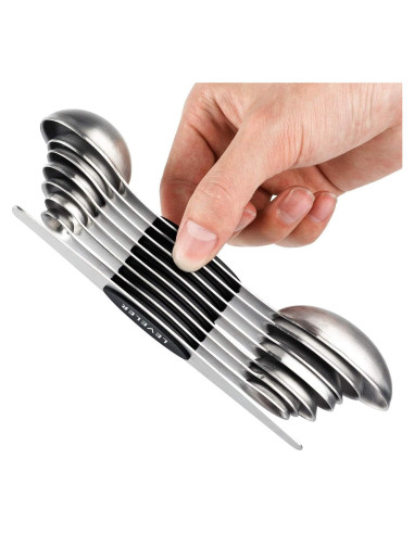 Juego de Cucharas Medidoras Magnéticas 8 Piezas Acero Inoxidable