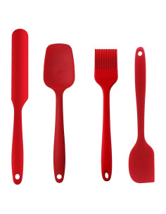 Juego de Espátulas de Silicona 4 Piezas - Utensilios de Cocina Resistentes al Calor