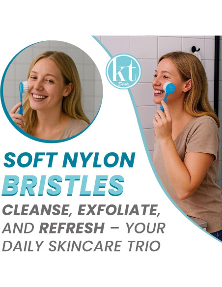Cepillo Exfoliante Facial 3 Piezas KT Deals - Cerdas Suaves Cepillo Exfoliante Facial 3 Piezas KT Deals - Cerdas Suaves
