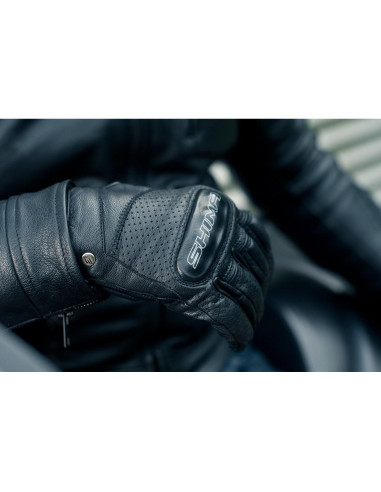 Guantes de Moto SHIMA Caliber para Hombre - Cuero Negro, S