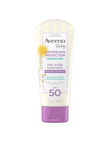 Protector Solar Mineral Aveeno Baby SPF 50 Piel Sensible 88.7 ml
