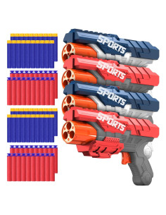 Pistolas Blaster POKONBOY 4 Unidades con 80 Dardos de Espuma