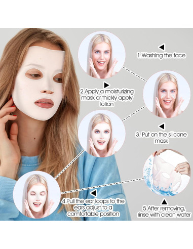 4 Piezas Mascarilla de Silicona Reutilizable Oruola 3D Hidratante