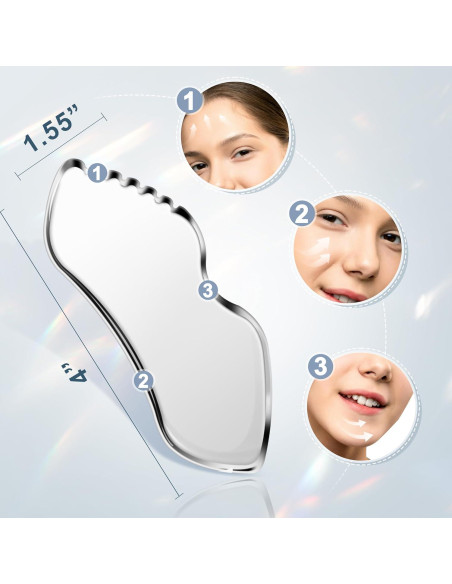 Herramienta Gua Sha de Acero Inoxidable MoHern - Masaje Facial Herramienta Gua Sha de Acero Inoxidable MoHern - Masaje Facial