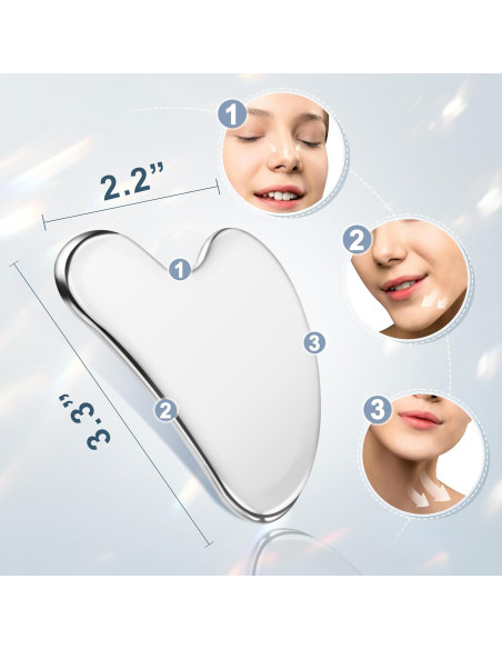 Herramienta Gua Sha de Acero Inoxidable MoHern - Masaje Facial Herramienta Gua Sha de Acero Inoxidable MoHern - Masaje Facial