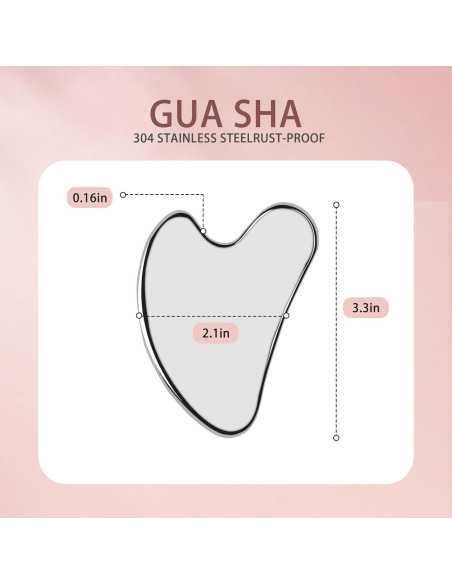 Herramienta Guasha Facial YOLCAR de Acero Inoxidable 8.64cm Herramienta Guasha Facial YOLCAR de Acero Inoxidable 8.64cm