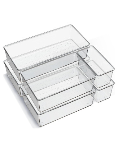 Organizador de Cajones Criusia 6 Piezas Plástico Transparente