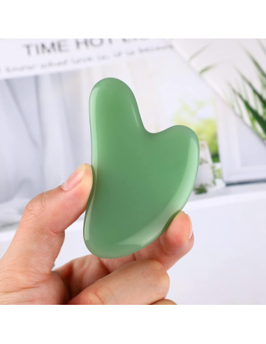 Herramienta Gua Sha de Jade Rosenice para Masaje Facial 7.8cm