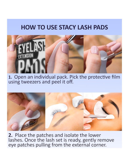 100 Pares Almohadillas de Gel Stacy Lash para Ojos con Aloe Vera 100 Pares Almohadillas de Gel Stacy Lash para Ojos con Aloe Vera