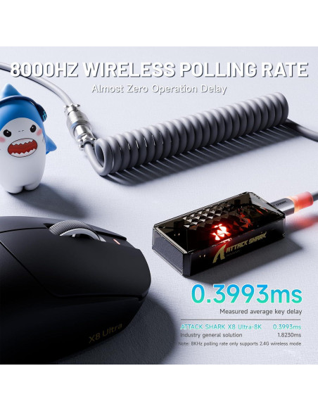 Ratón Gaming Inalámbrico Attack Shark X8 Ultra 42000 DPI Ratón Gaming Inalámbrico Attack Shark X8 Ultra 42000 DPI