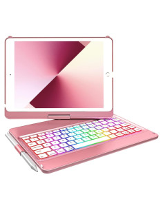 Funda de Teclado Bluetooth MMK para iPad 10.2" 9 Gen Oro Rosa