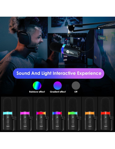 Kit de Micrófono Dinámico USB/XLR Gugxiom con Soporte y Silencio