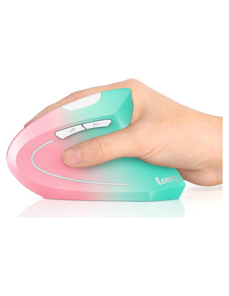 Ratón Ergonómico Lekvey XC05 Verde Rosa Inalámbrico 600mAh Ratón Ergonómico Lekvey XC05 Verde Rosa Inalámbrico 600mAh