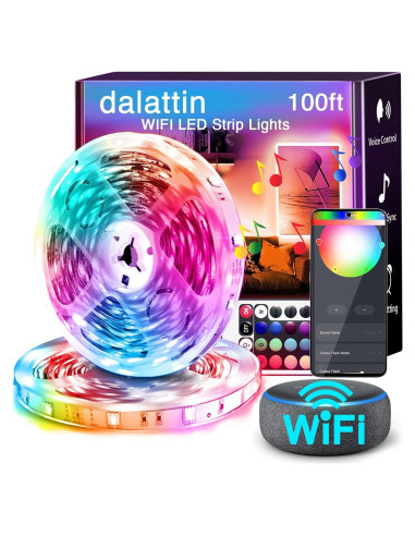 Luces LED WiFi Inteligentes dalattin 30.48m RGB Control Voz