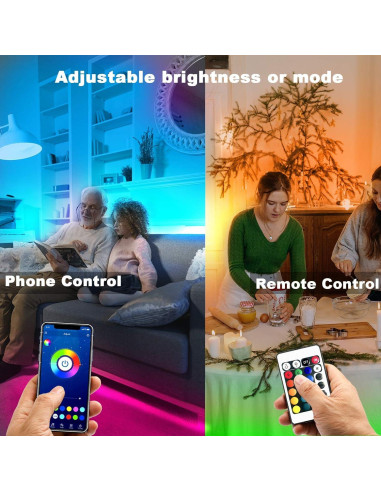 Luces LED WiFi Inteligentes dalattin 30.48m RGB Control Voz