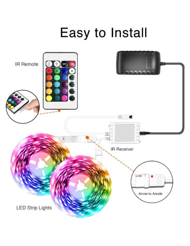 Luces LED WiFi Inteligentes dalattin 30.48m RGB Control Voz