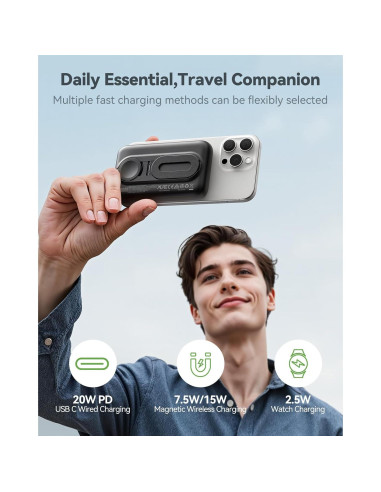 Cargador Portátil Magnético HALOUN 10000mAh para iPhone y Apple Watch