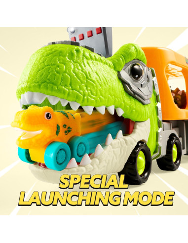 Camión Transportador de Dinosaurios JOYIN con 6 Coches