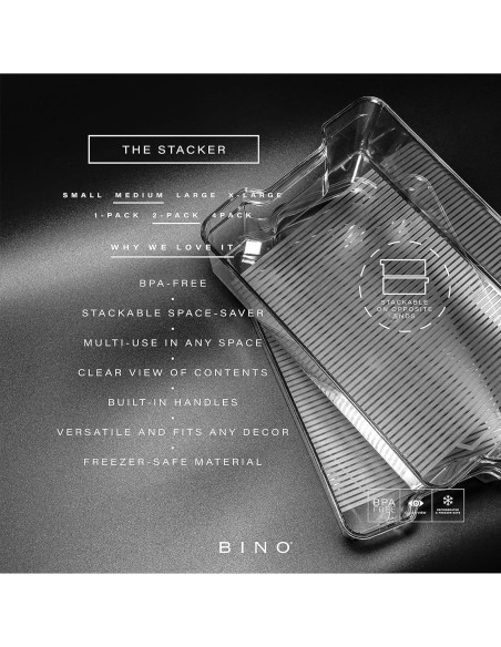 Contenedores de Almacenamiento Apilables BINO 2 Unidades 31.75cm Contenedores de Almacenamiento Apilables BINO 2 Unidades 31.75cm