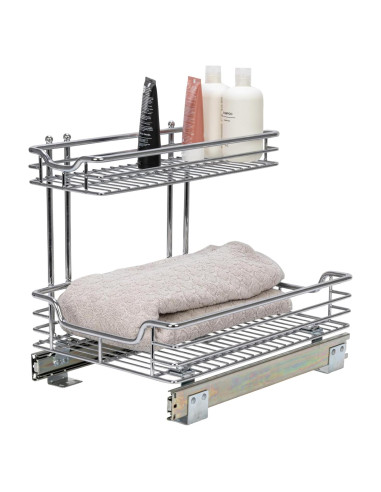 Organizador Deslizante de Acero Cromado Household Essentials 2 Niveles