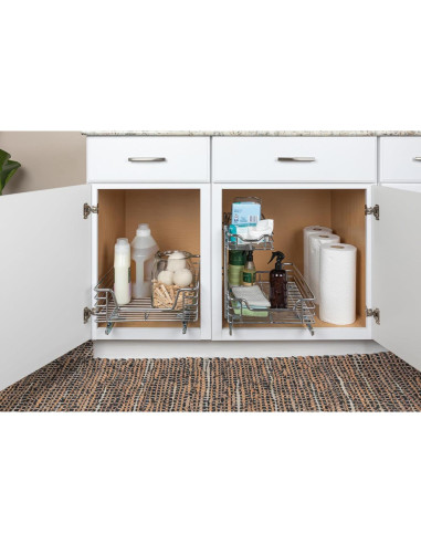 Organizador Deslizante de Acero Cromado Household Essentials 2 Niveles