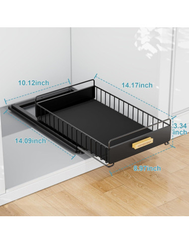 Organizador Bajo Fregadero HOMEBOSILY 2 Paquete Metal Negro
