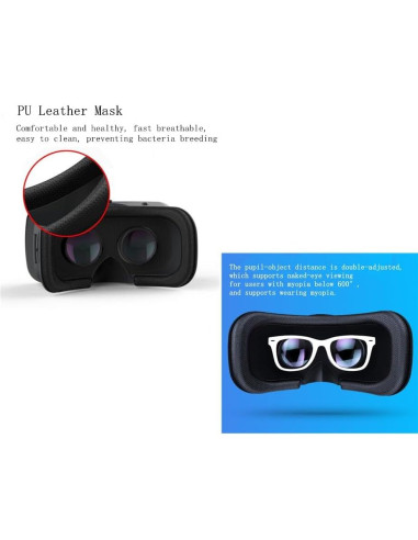 Gafas de Realidad Virtual 3D PEKMAR para iPhone y Android