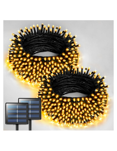 Luces de Cadena Solares JMEXSUSS 46m 400 LED Blanca Cálida