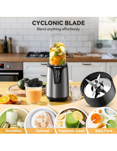 Licuadora Personal TECKNET 600W con 2 Tazas 500ml y 150ml