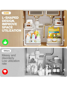 Organizador Bajo Fregadero Biboraya 2 Paquetes con Cajón Deslizante 2