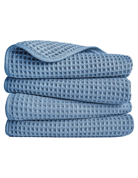 Toalla de Mano Microfibra POLYTE Waffle 4 Unidades 40x76 cm Azul Toalla de Mano Microfibra POLYTE Waffle 4 Unidades 40x76 cm Azul