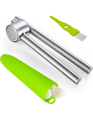 Prensa de Ajo Ugotit Acero Inoxidable Mango Extendido Set 3 Piezas
