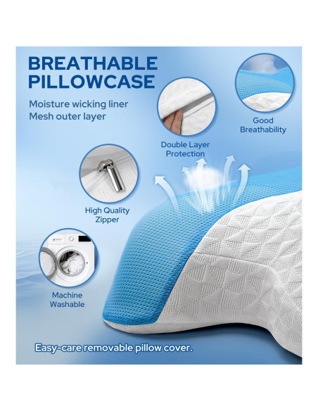 Almohada Cervical Refrigerante Untimaty - Espuma Viscoelástica Azul Almohada Cervical Refrigerante Untimaty - Espuma Viscoelástica Azul